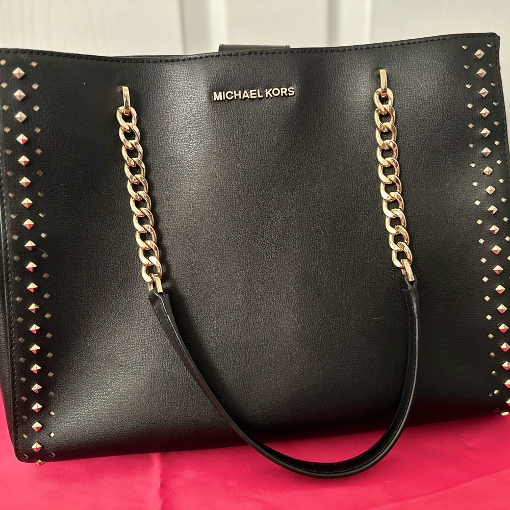 Michael Kors Black Studded Tote Bag